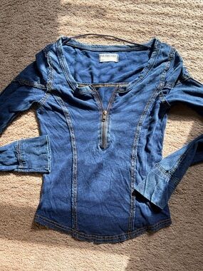 Free People Denim Style Top